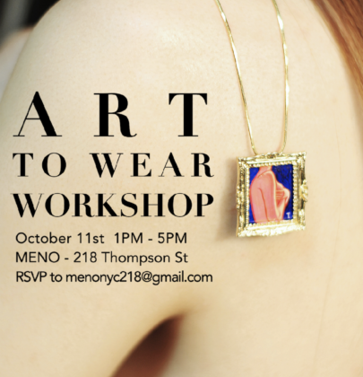 Art to Wear Workshop at MENO – the new Tea House in West Village